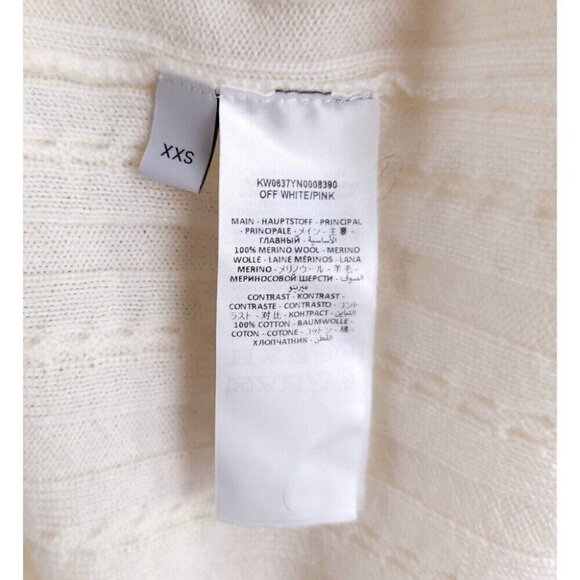 JW Anderson Ruffle-Detail Knitted Cardigan XXS Womens Off-White Pink NWT - Picture 11 of 16